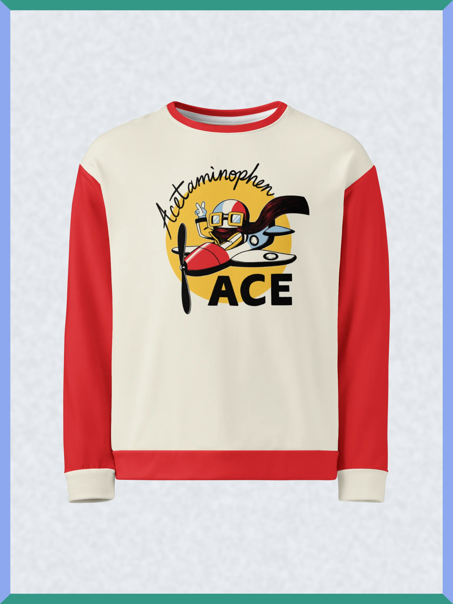 Acetaminophen Ace - Red-Sleeved Sweatshirt product image (1)