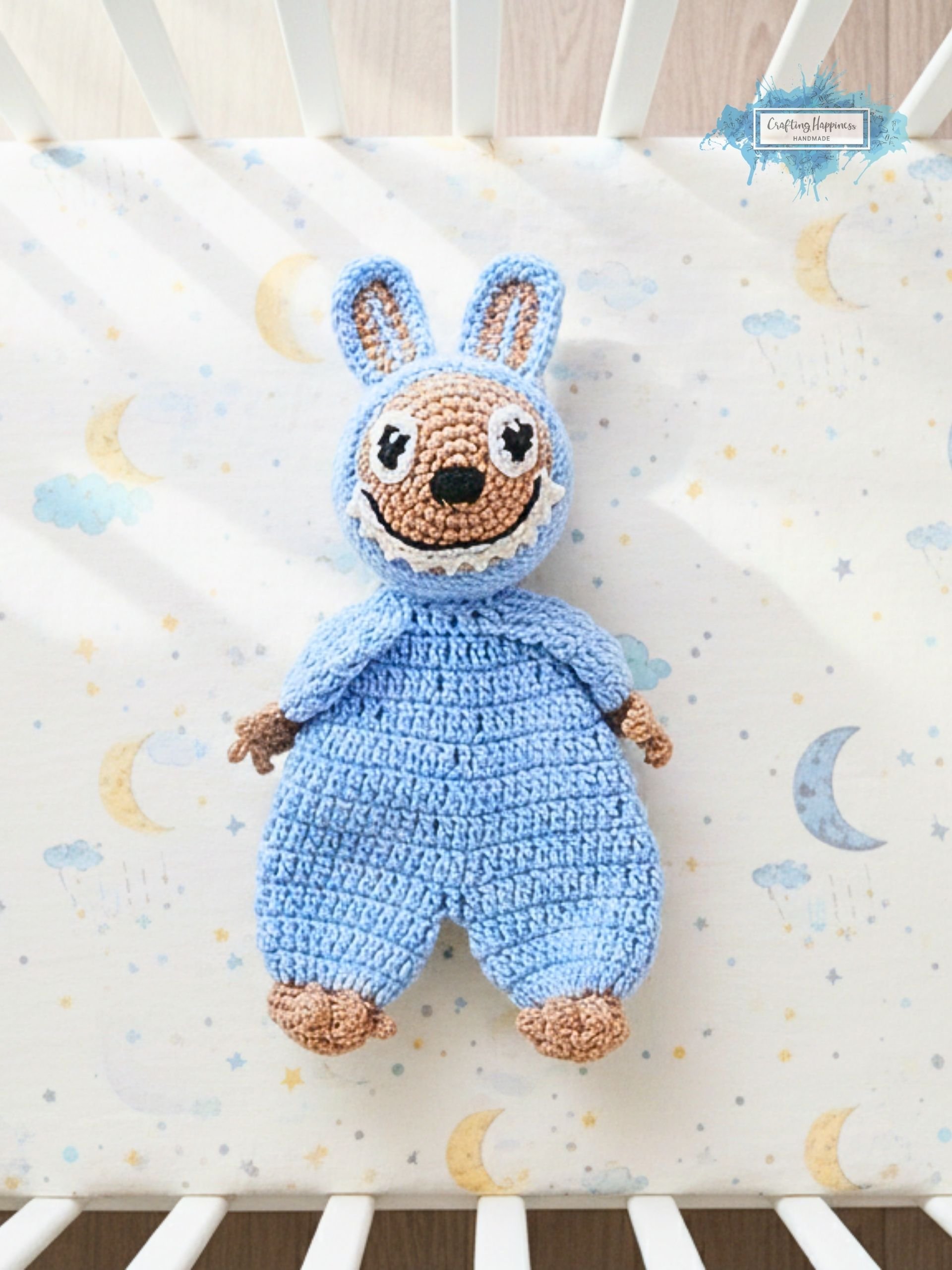 Bunny Ragdoll Crochet Pattern | Toothy Smile Amigurumi Toy | Plushie Snuggler (PDF) product image (2)