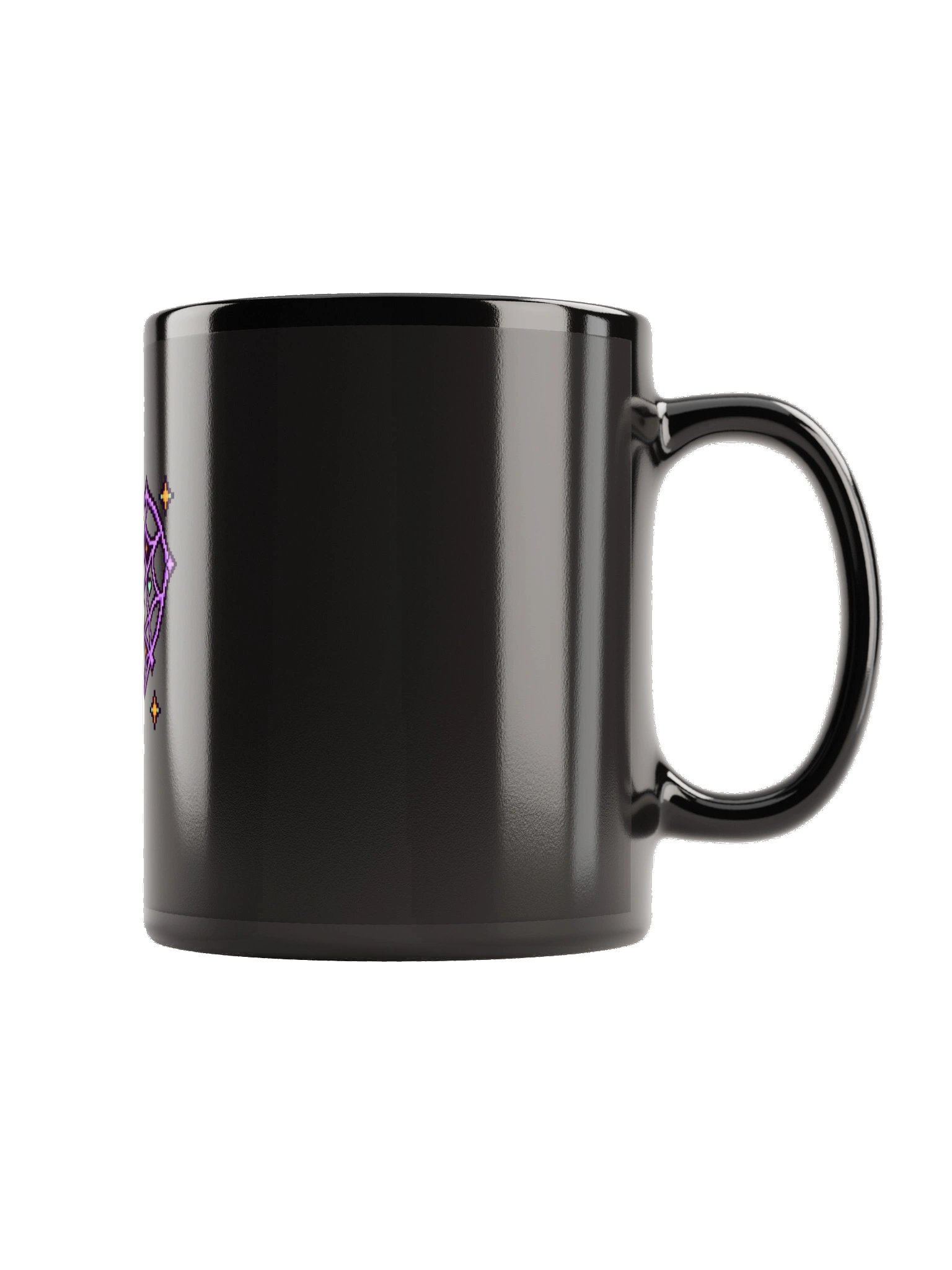 Spiderweb Heart Ghost — Black Glossy Mug product image (3)