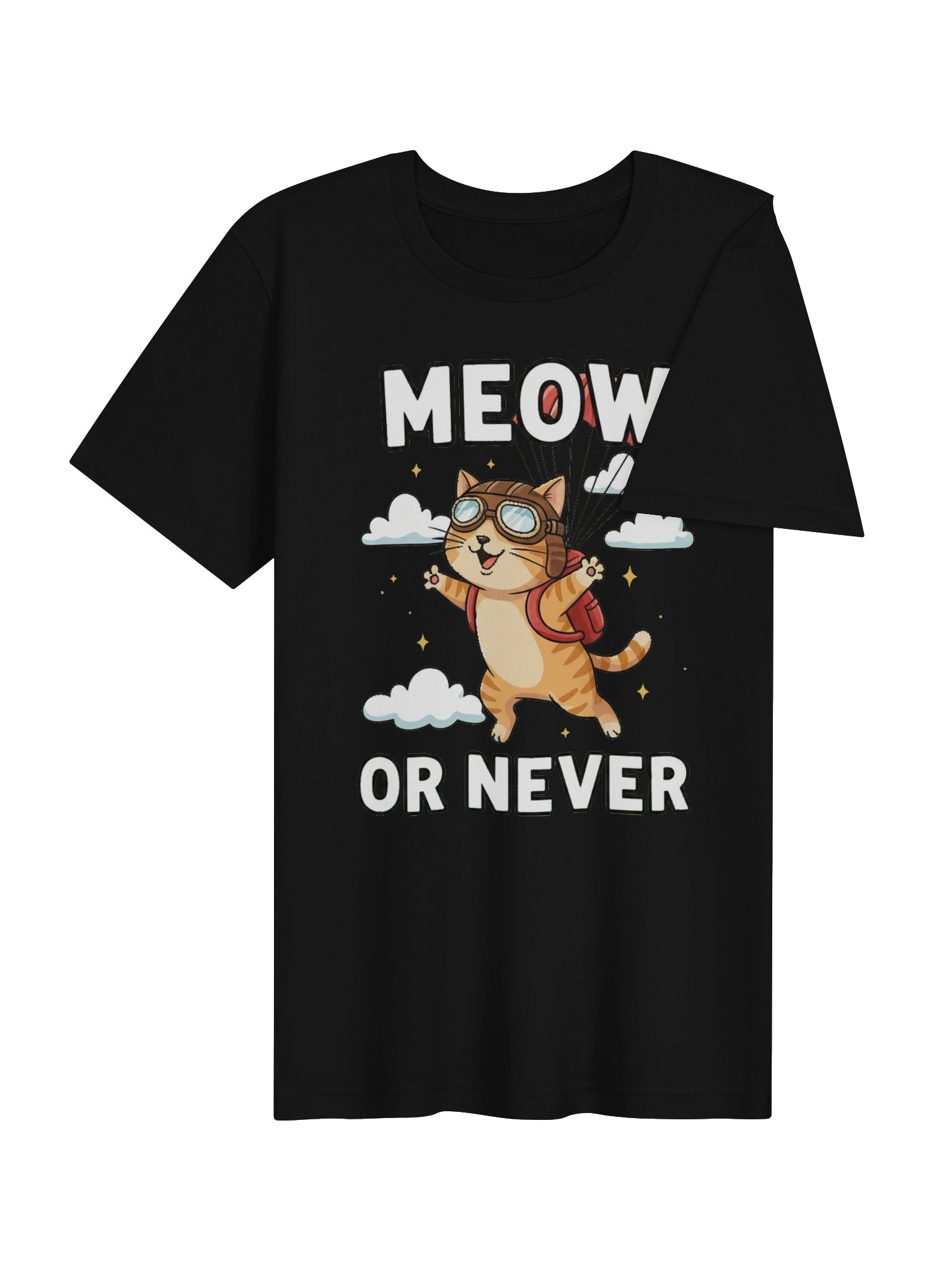Meow or Never Skydiving Cat Tee product image (4)