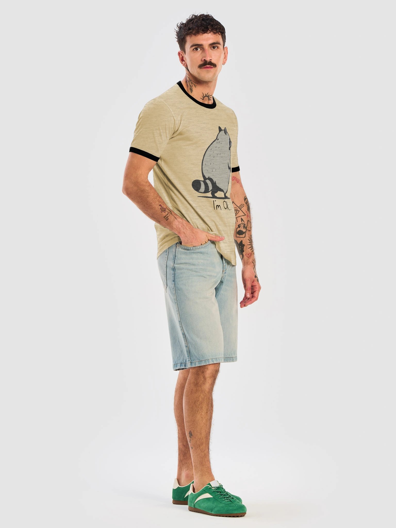 I’m Ok Raccoon Ringer Tee product image (7)
