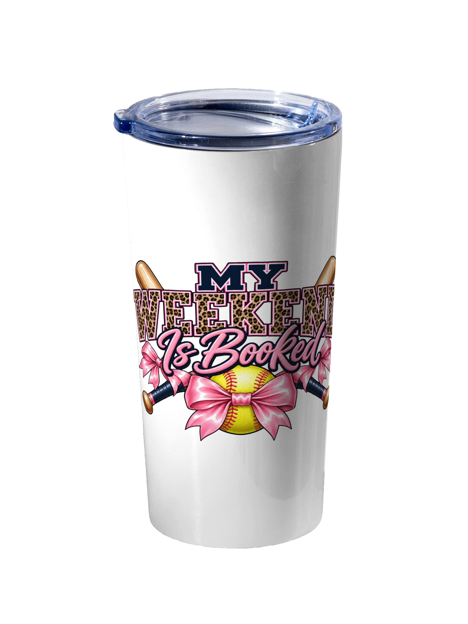 My Weekend Is Booked Softball Tumbler | 20oz Softball Mom Cup product image (2)