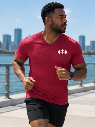 His House Mens Performance V-Neck T-Shirt - Red by His House