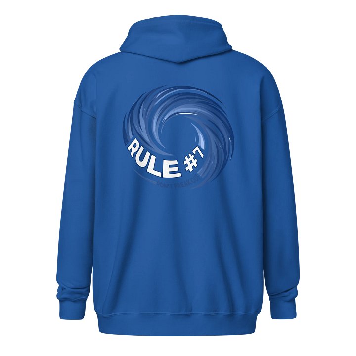 Rule #7 Zip Hoodie Blue and White product image (18)