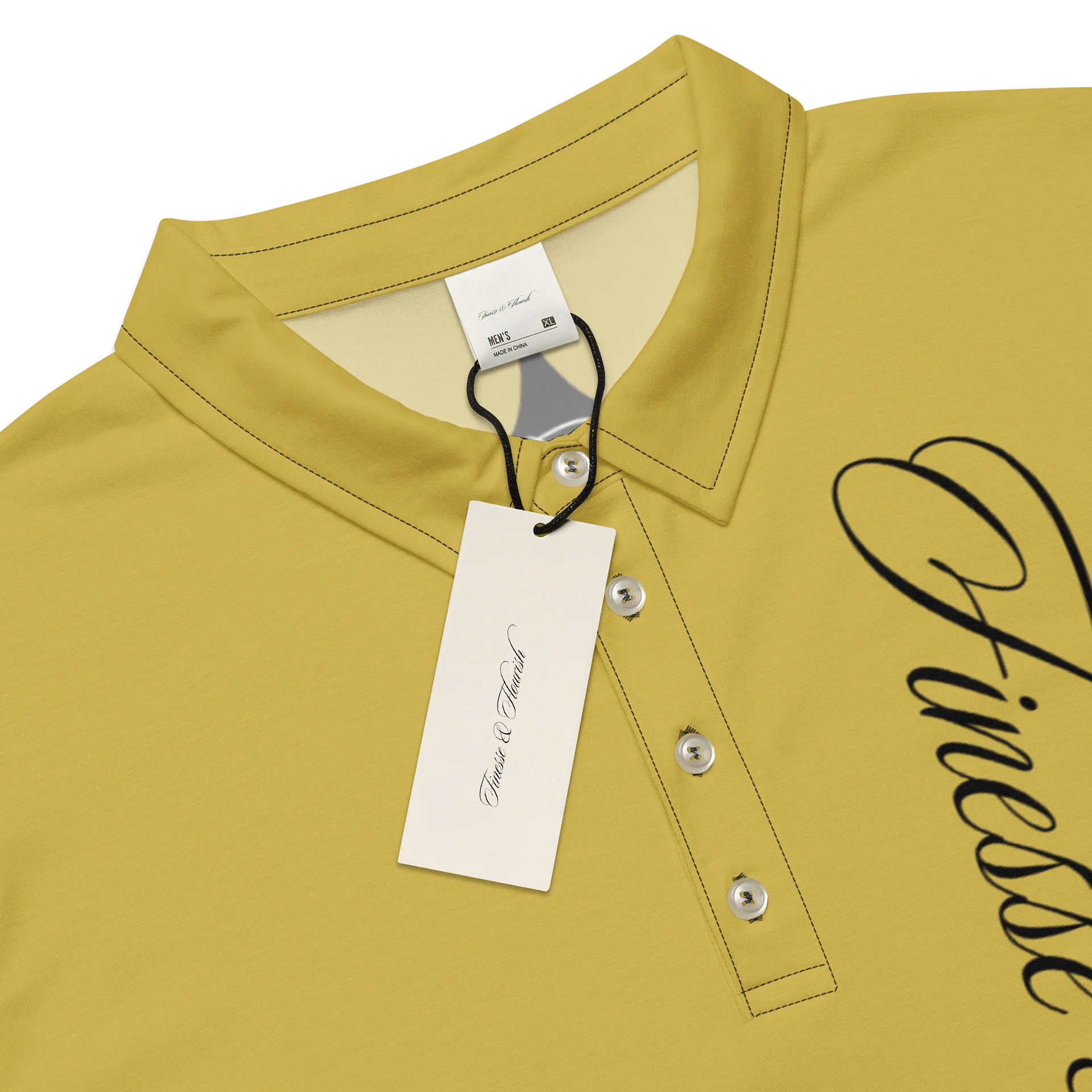 F&F Left Script Slim Fit Polo Shirt (OLD GLD) product image (3)