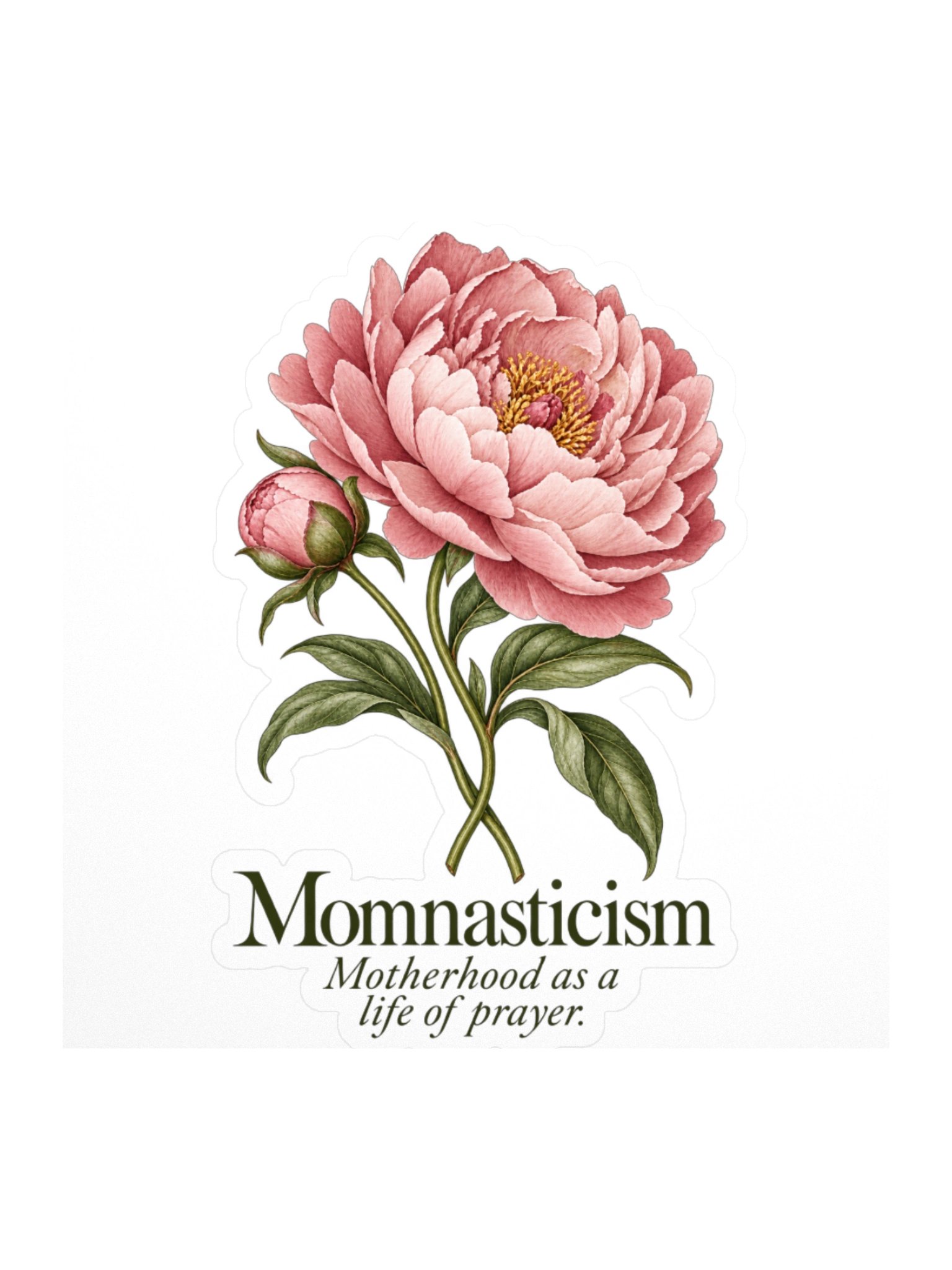 Blush Peony | Momnasticism Botanical Sticker product image (3)