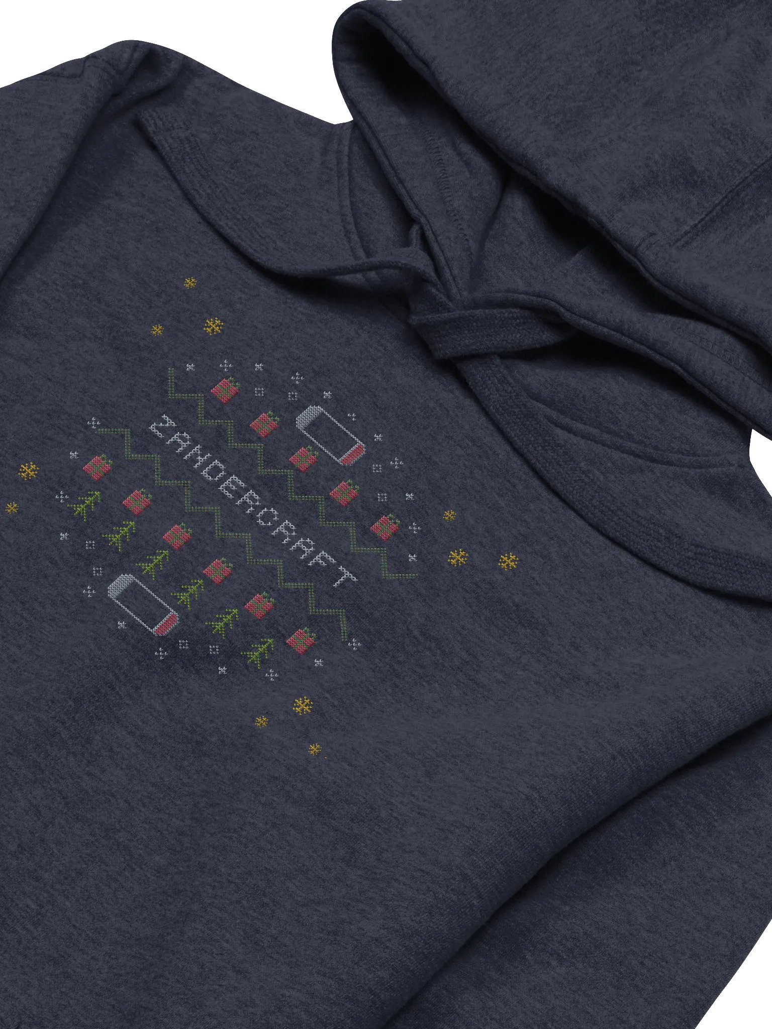 Zandercraft Christmas Hoodie - Cotton Heritage Premium Embroidered Pullover product image (3)