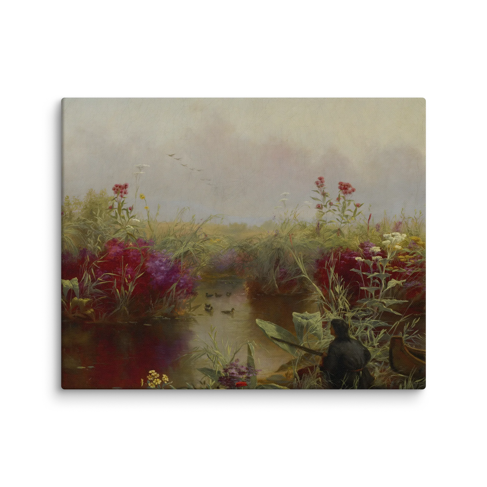 Antique Duck Hunting Landscape Canvas Print product image (1)