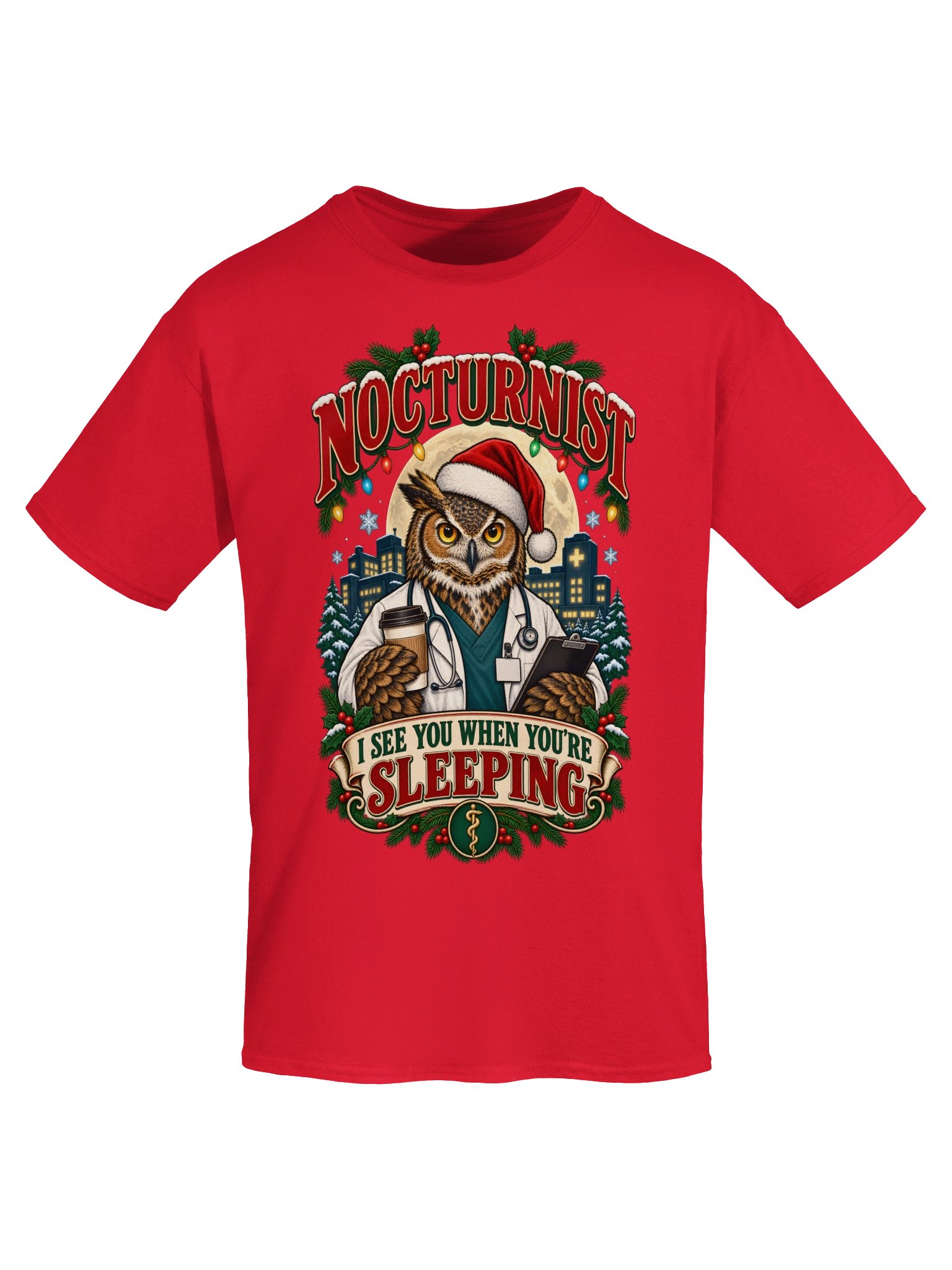 Nocturnist—I See You When You’re Sleeping | Christmas Physician Shirt product image (5)