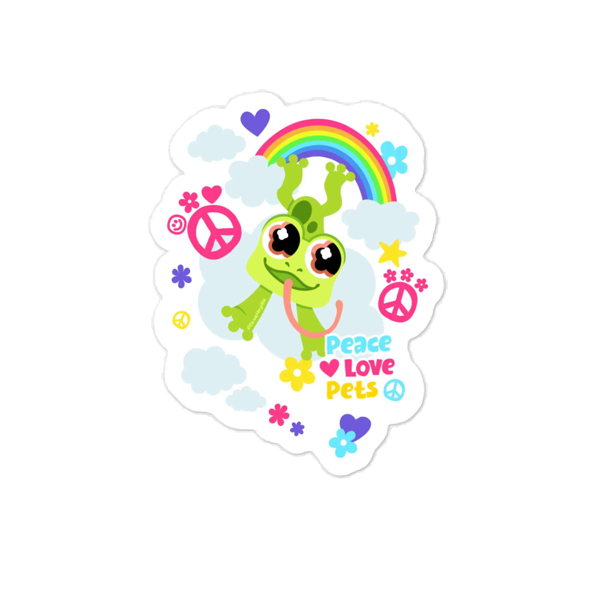 Peace Love Froggy Vinyl Sticker product image (1)