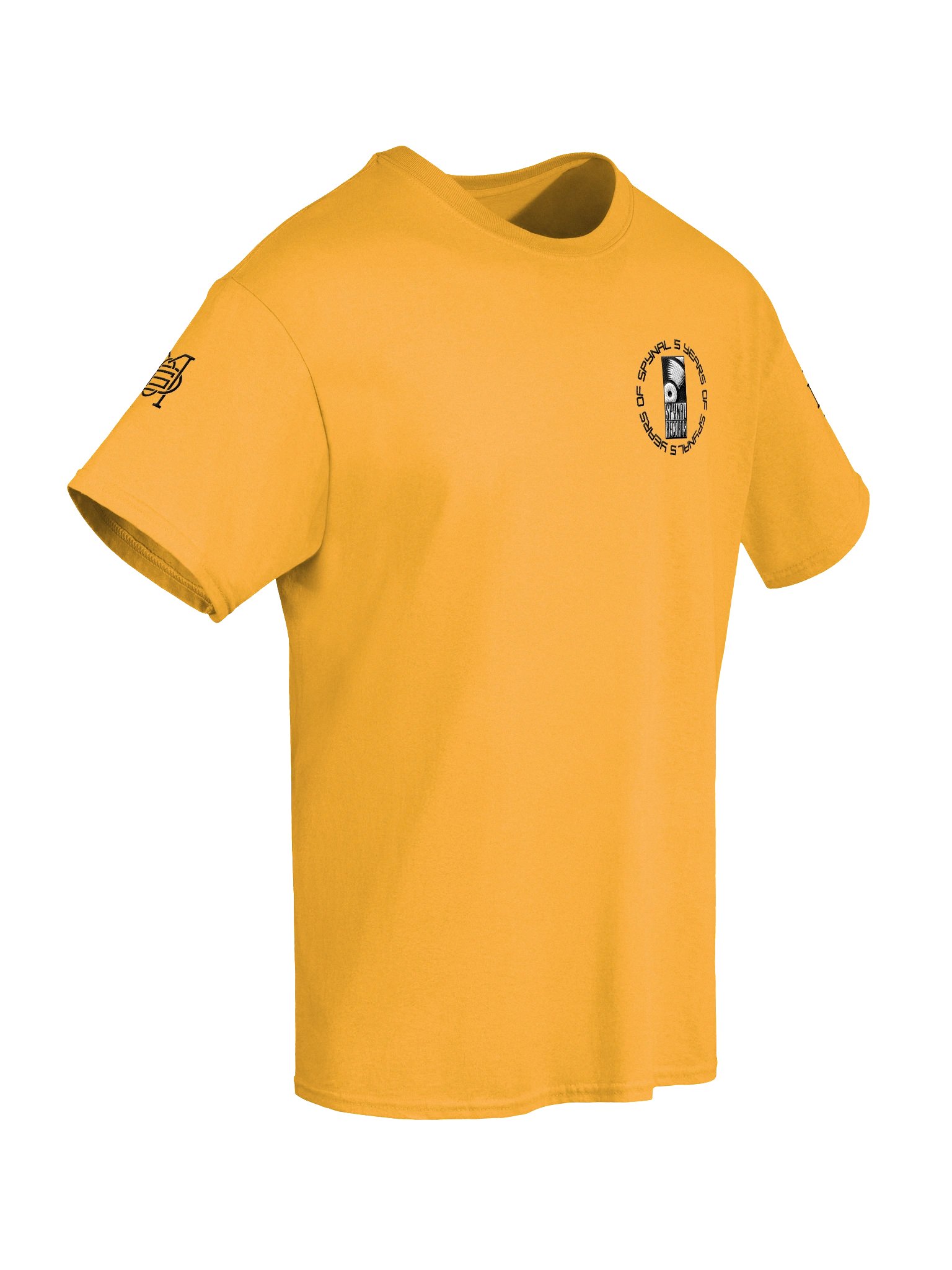 5 YRS SPYNAL x CUSSDEM Embroidered Unisex Heavyweight Tee Gold/White product image (8)