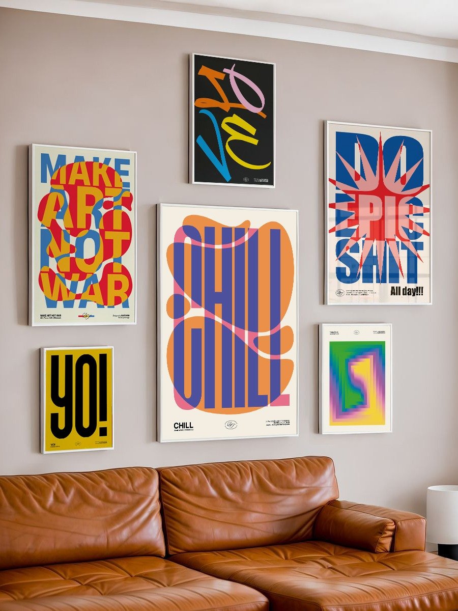"CHILL" Abstract Typography Framed Poster product image (4)