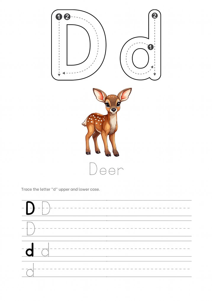 Animal letter tracing workbook product image (2)