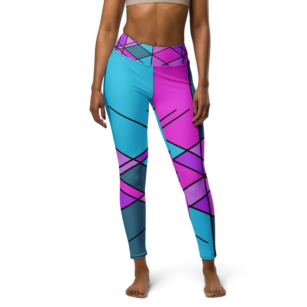 Multi-Colored Geometric Pattern Yoga Leggings product image (4)