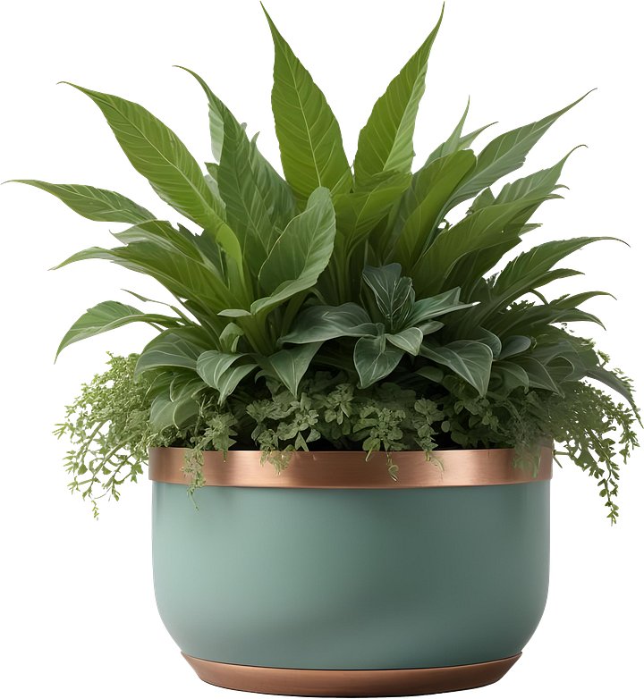 Jade Signature – Modern Matte Planter PNG product image (1)