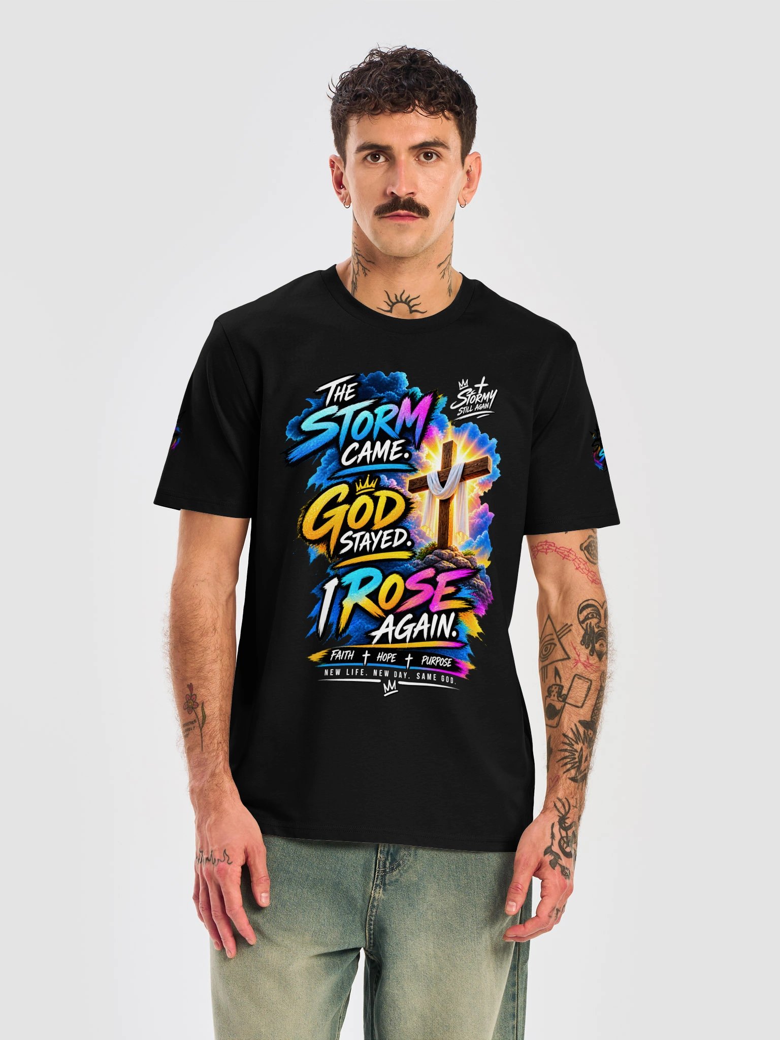 Storm Came, Faith Remained Premium Tee product image (5)