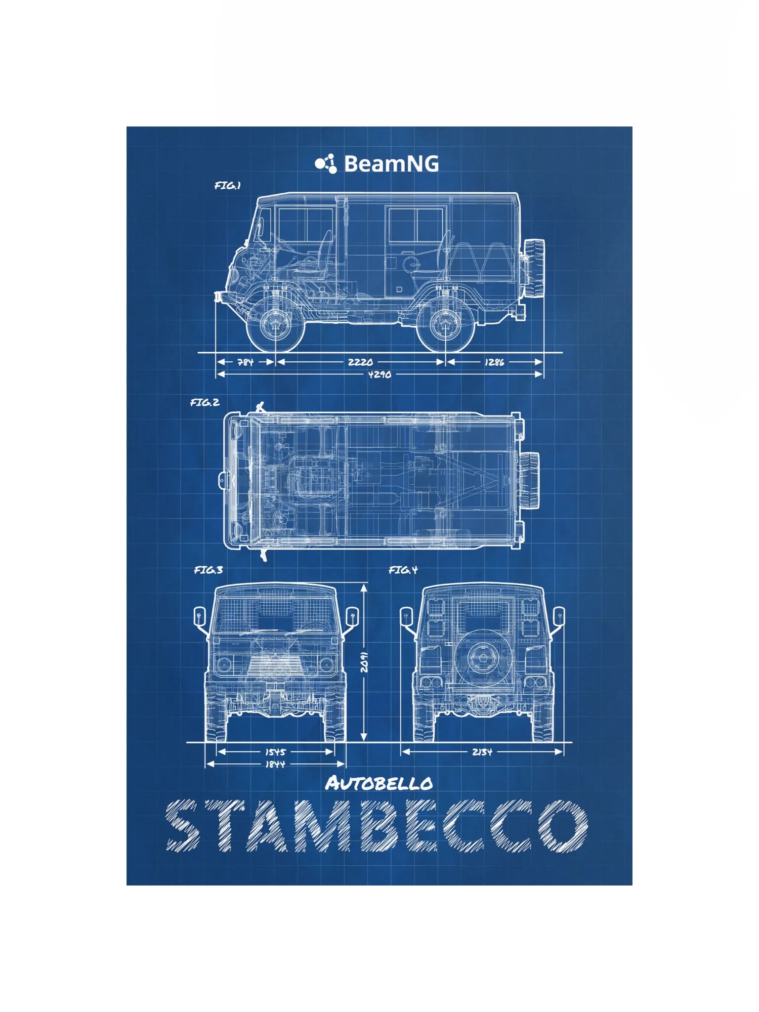 Autobello Stambecco Blueprint Poster product image (2)