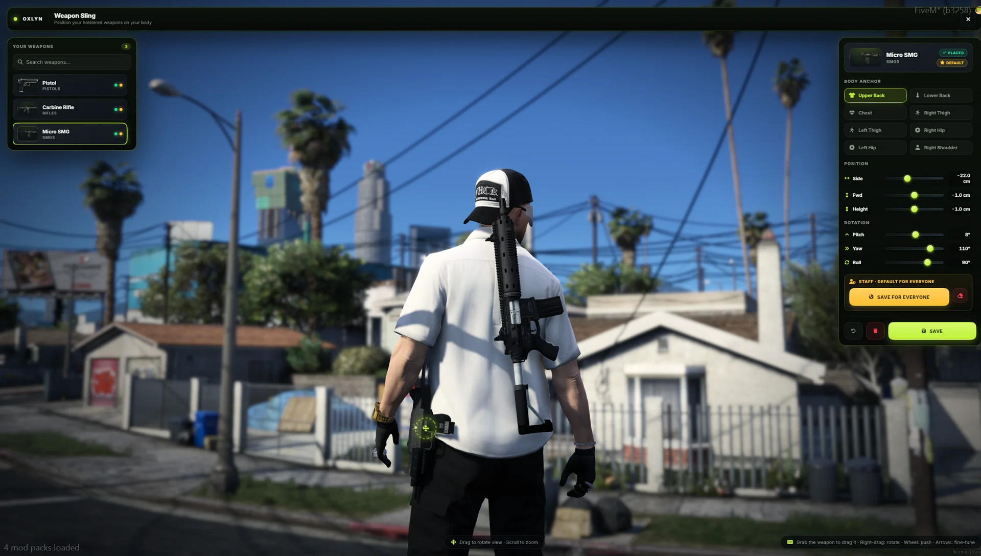 FiveM Script | Advanced Weapon Sling, In-Game Editor [ESX/QBCORE/QBOX] product image (1)