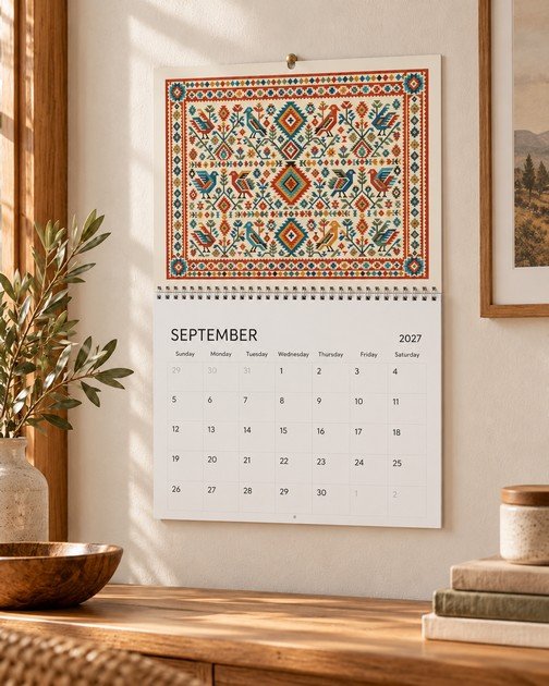 Patterns Through Time – 2027 Bulgarian Folk Art Wall Calendar product image (4)