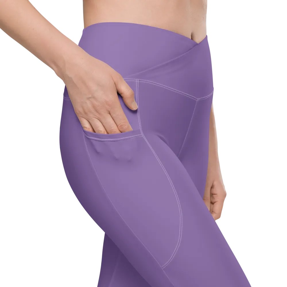 Purple Crossover Leggings with Pockets product image (8)