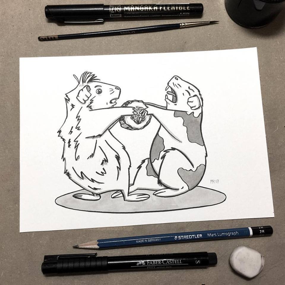 original artwork : piggie fight product image (1)