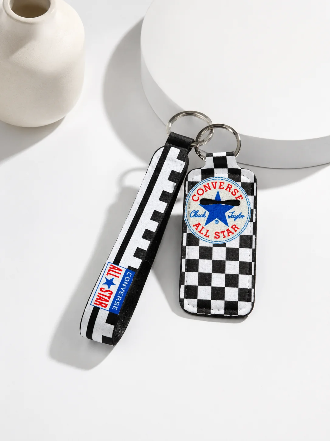 Checkered Converse Lip Balm Keychain Holder product image (1)