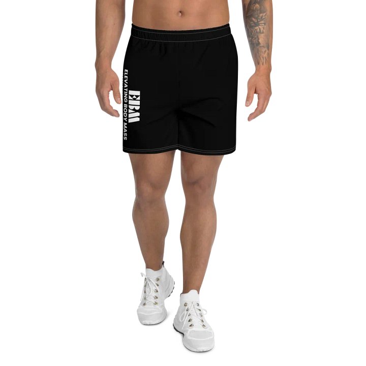 EBM Black Athletic Shorts (White Logo) product image (1)