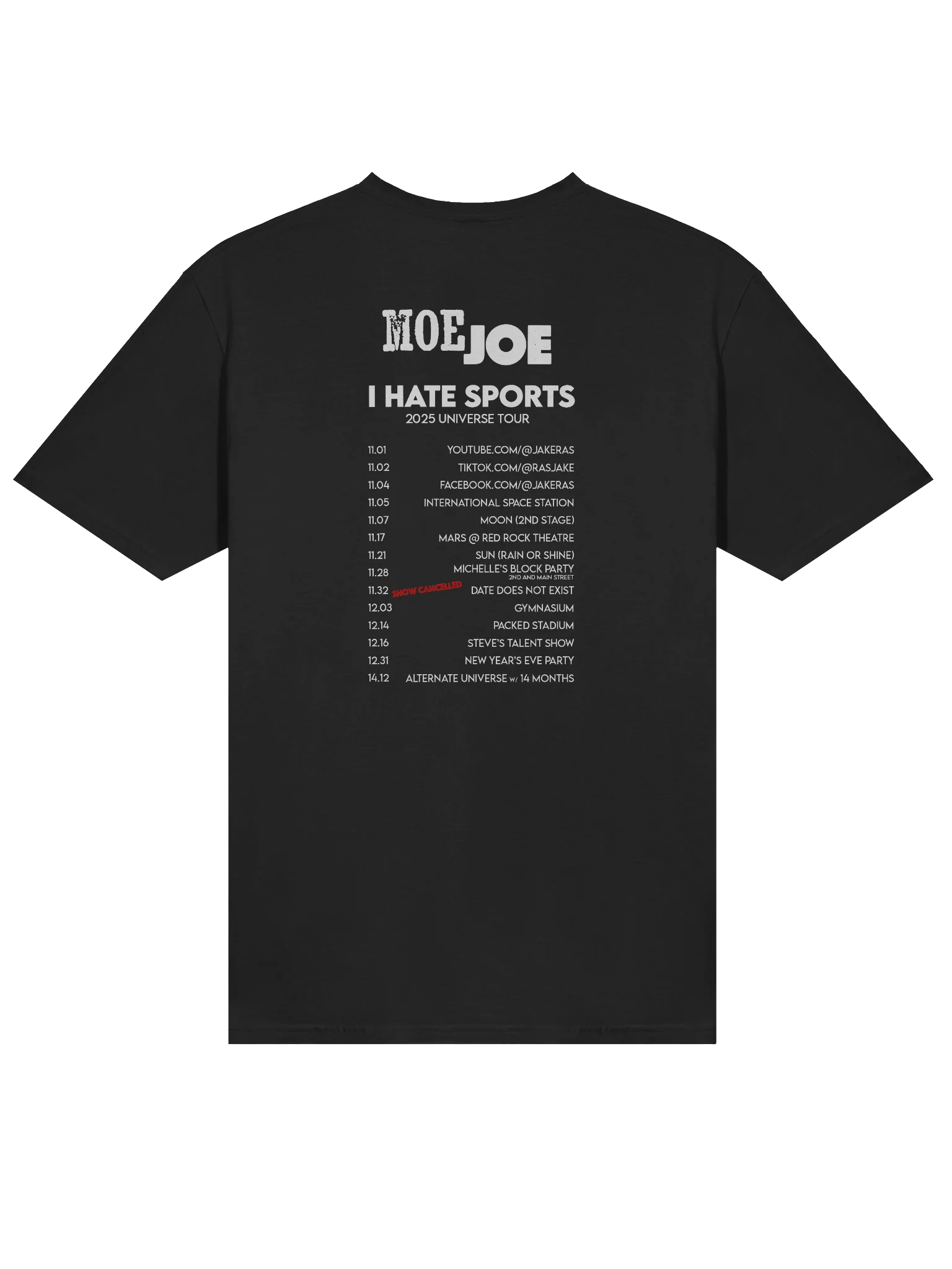 MoeJoe "I Hate Sports" 2025 Tour shirt product image (1)