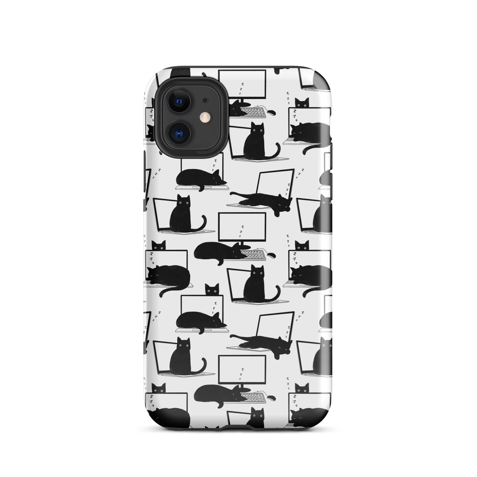 Cats Sleeping on Laptops Patterned iPhone Case product image (2)