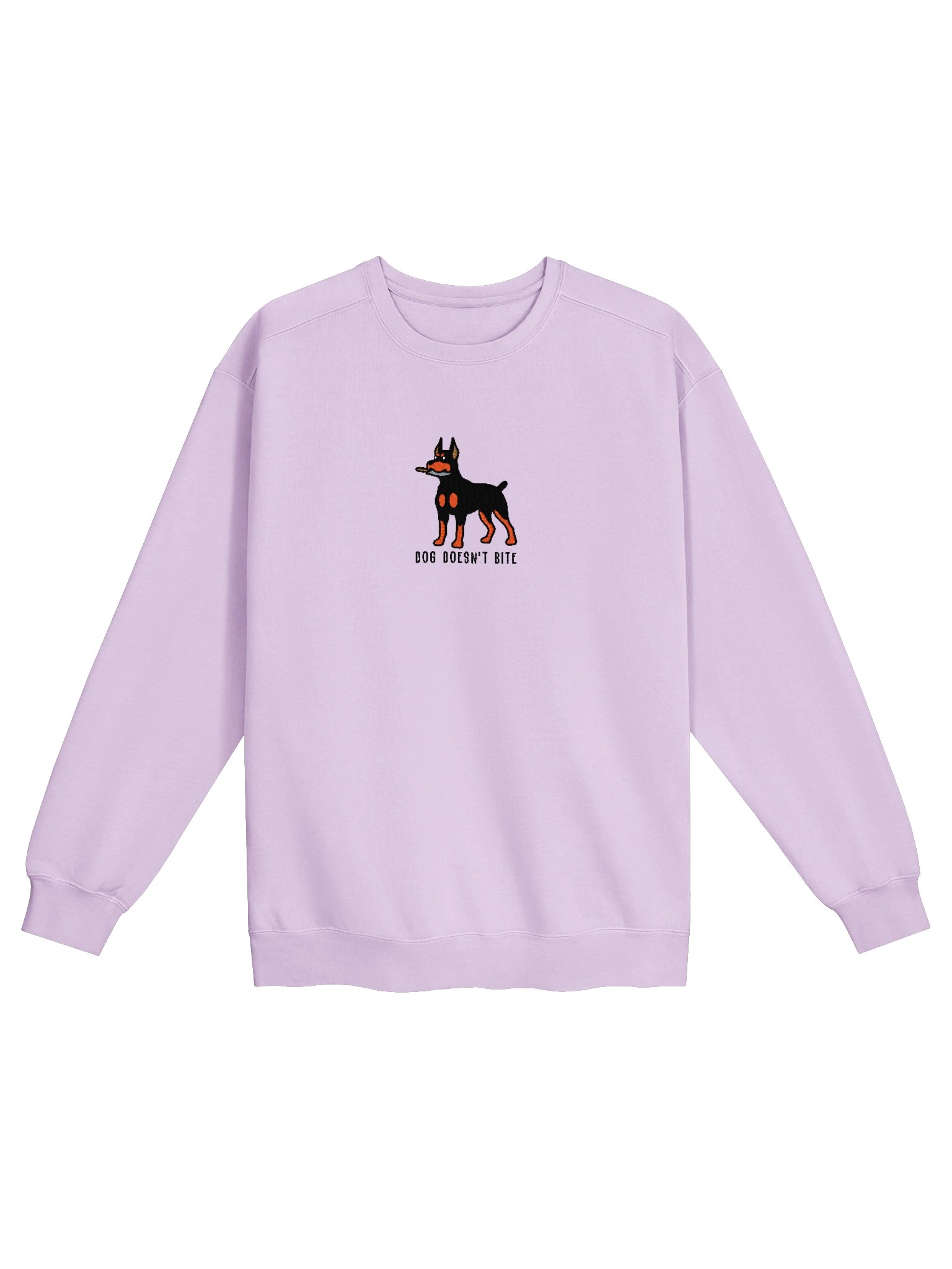 Dog Doesn't Bite Funny Chibi-Style Embroidered Premium Sweatshirt for Doberman Pinscher(Black & Tan, Cropped Ears) Owners product image (33)