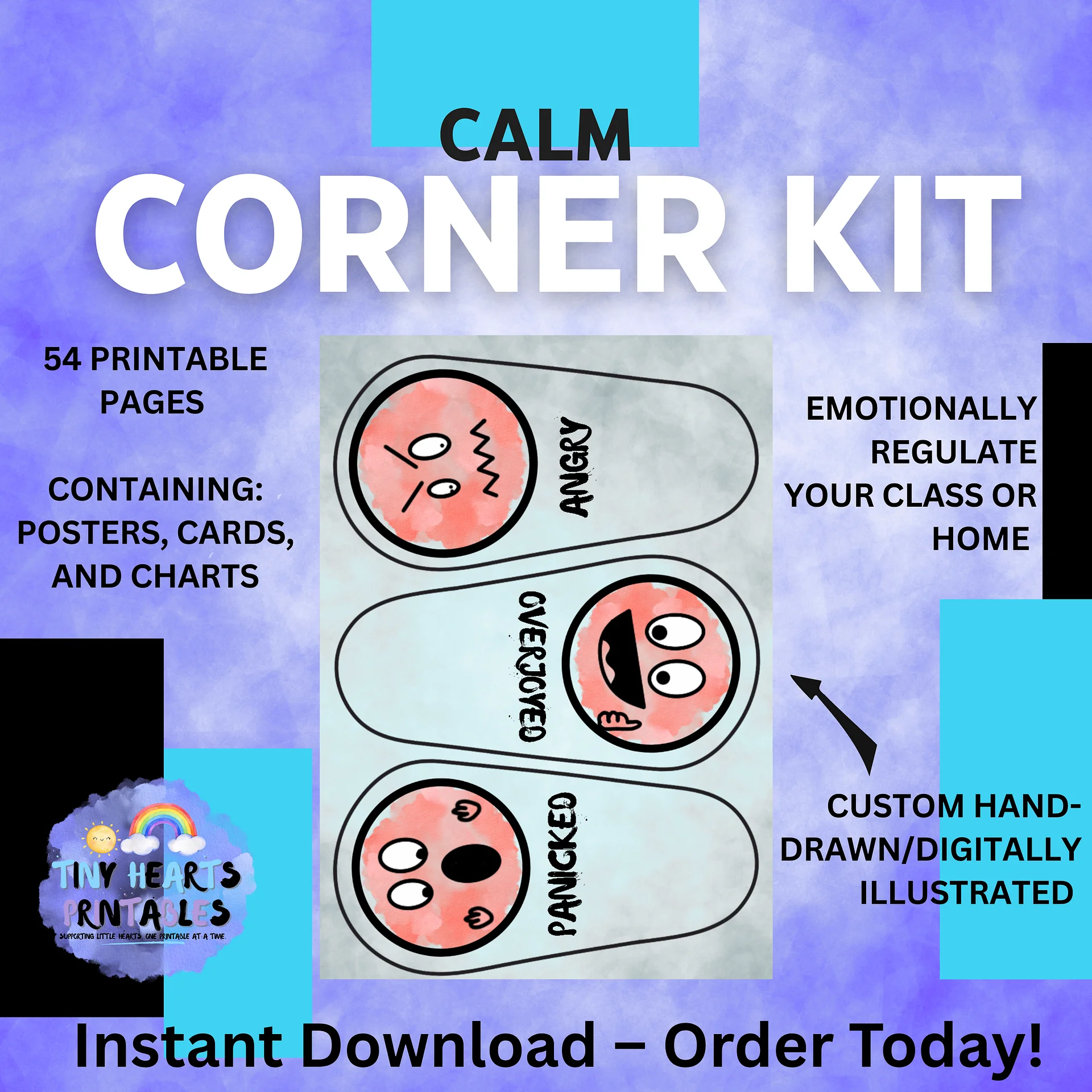 Emotions & Regulation Printable Bundle | Zones of Regulation Posters, Calming Cards, Visuals, Communication Cards SEN EYFS product image (3)