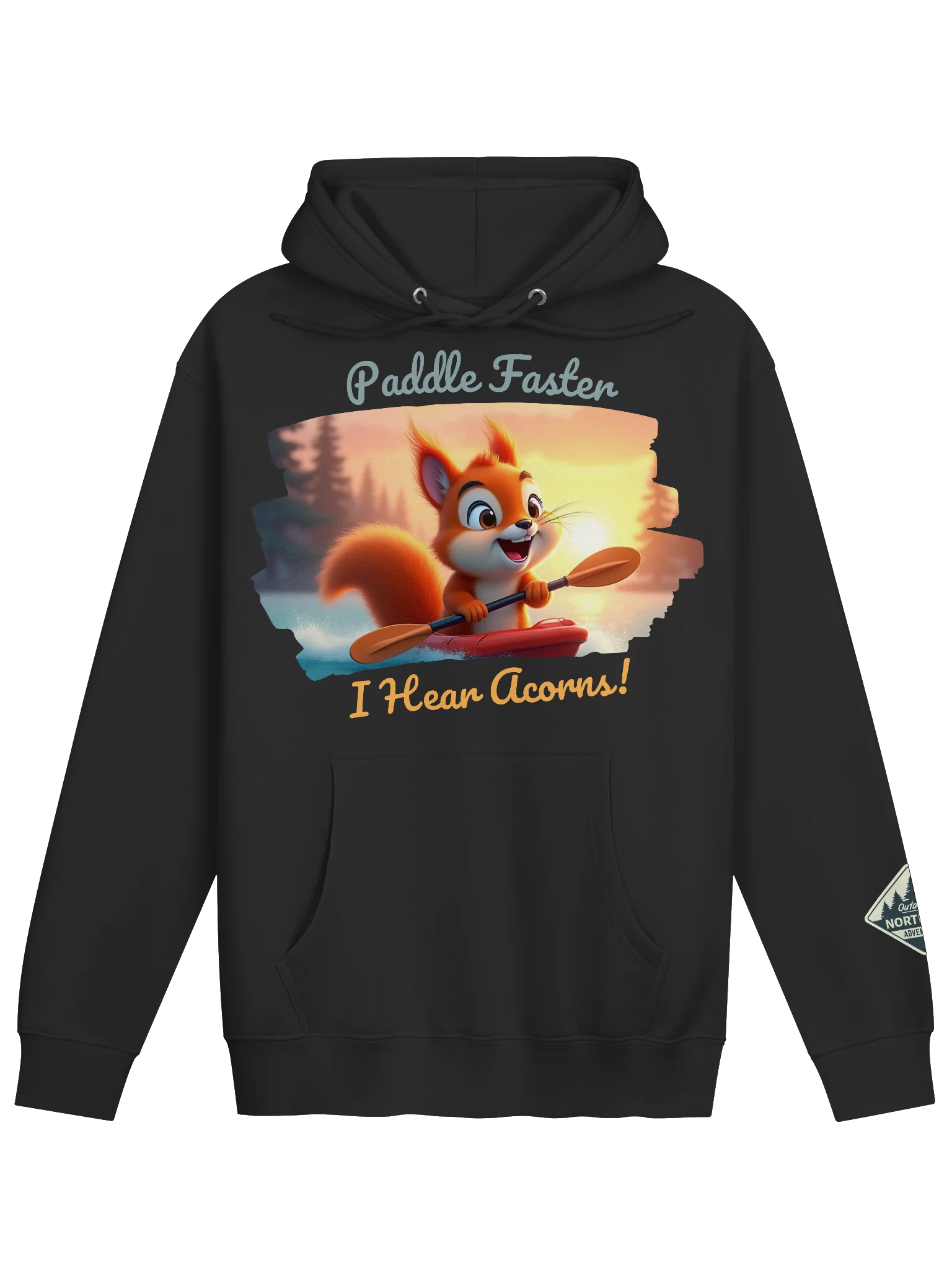 Paddle Faster, I Hear Acorns – Funny Kayaking Red Squirrel Unisex Hoodie product image (1)