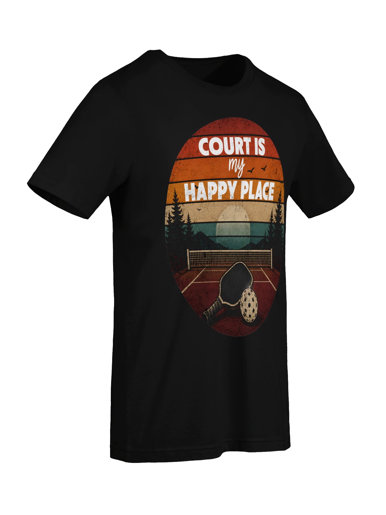 Court Is My Happy Place Pickleball Shirt – Funny Pickleball Tee product image (6)