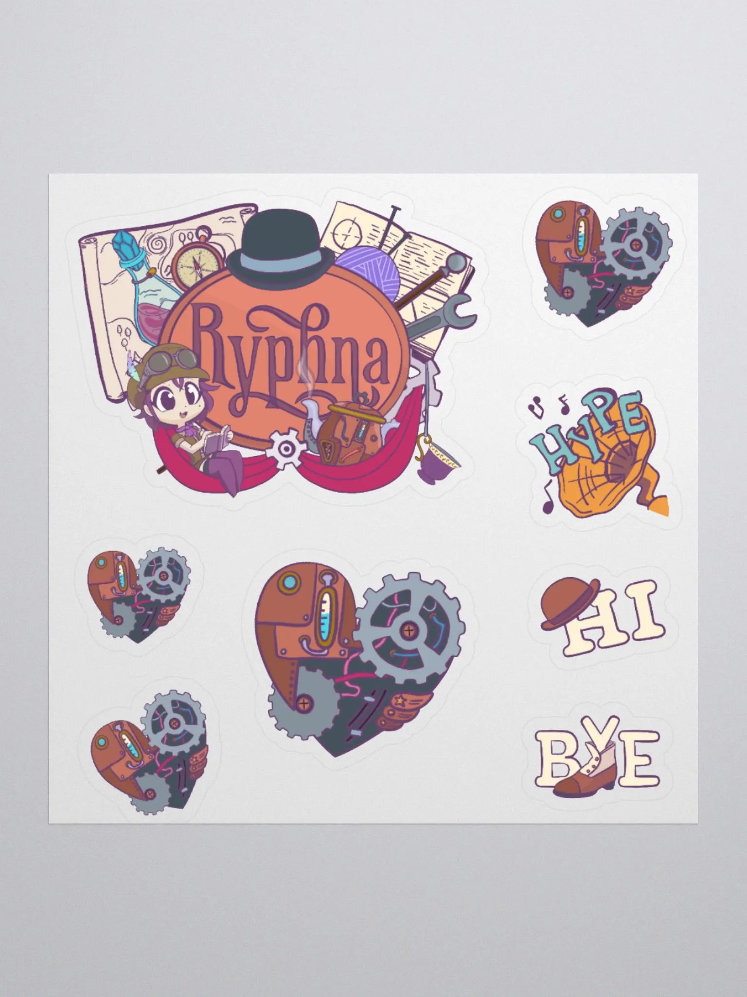 Steampunk Emote Collection - Die Cut Sticker product image (2)