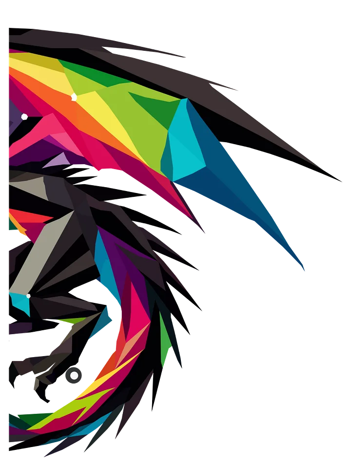 Free Geometric Dragon PNG Art - Transparent Background, Vibrant Low Poly Illustration product image (2)