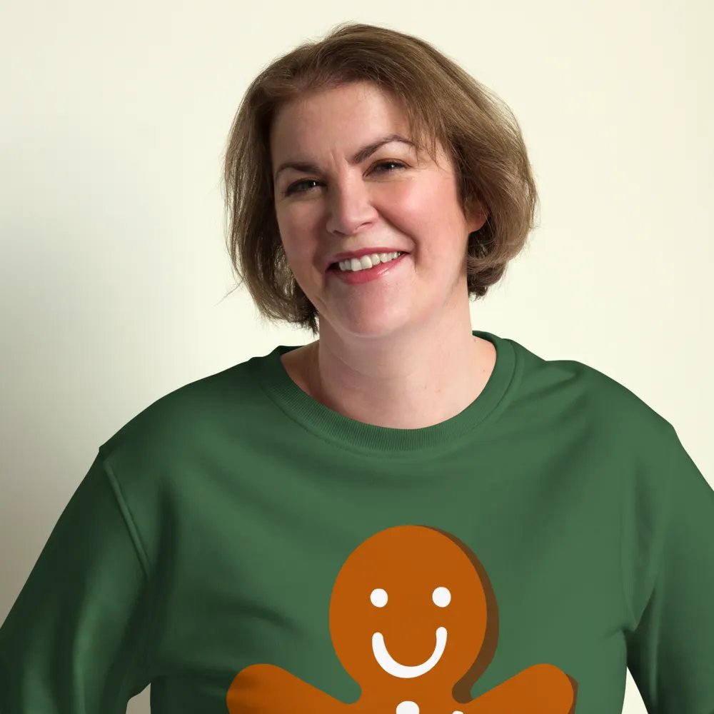 Smiley Gingerbread Man Organic Sweatshirt product image (10)