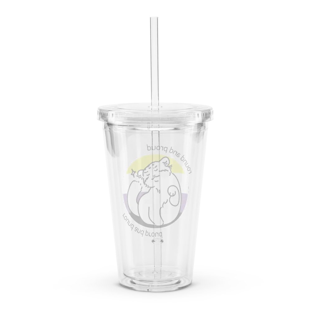 Round and Proud Manul Nonbinary Version - Transparent Cup & Straw product image (2)