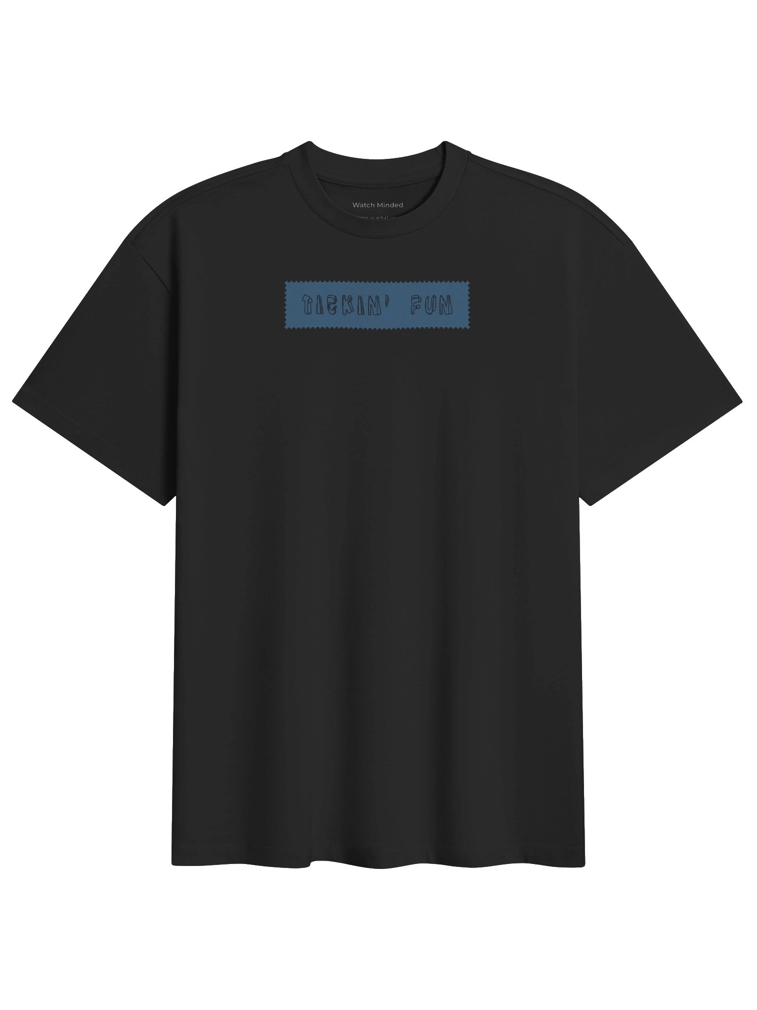 Relaxed Fit Heavy Cotton "Tickin' Fun Label" T-Shirt, Black product image (3)