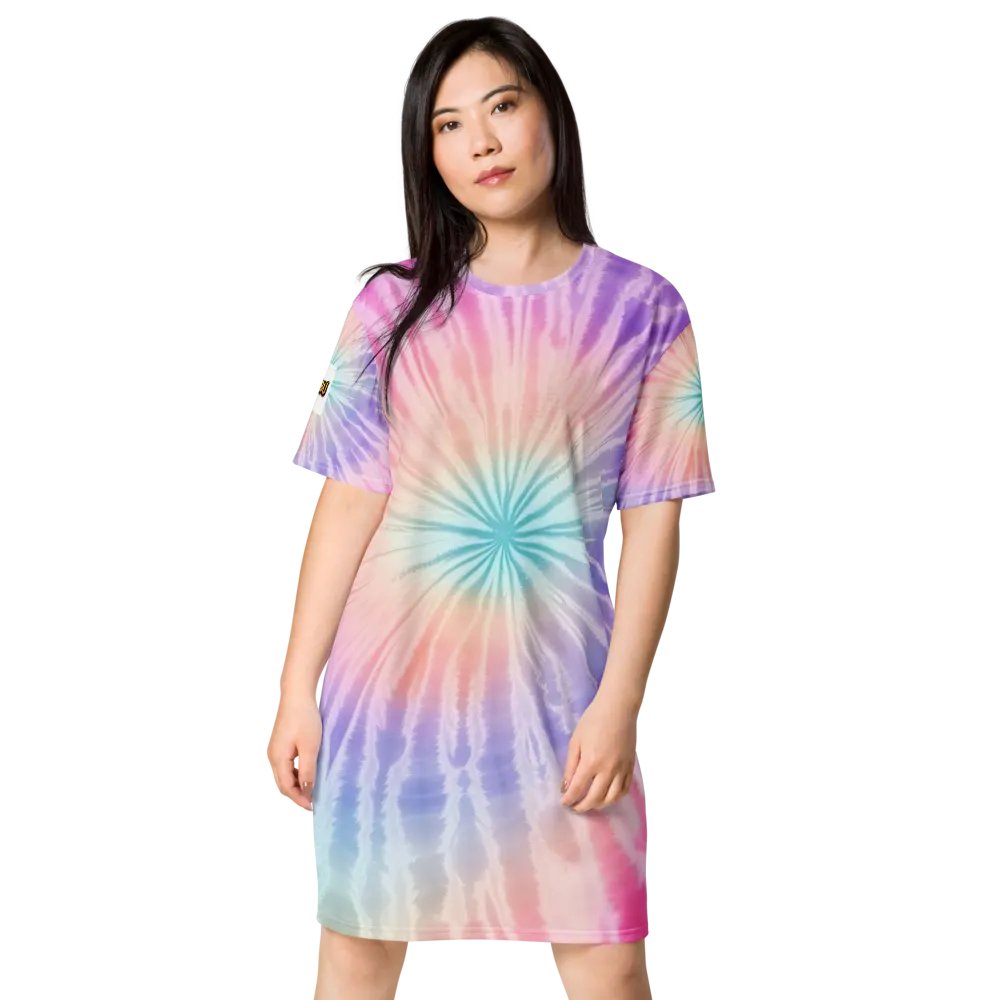 Pastel Radiance Tie-Dye T-Shirt Dress product image (1)