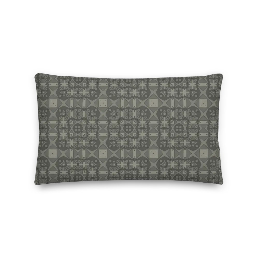 Gray tartan premium pillow (Reversible and in 3 sizes/shapes) product image (1)
