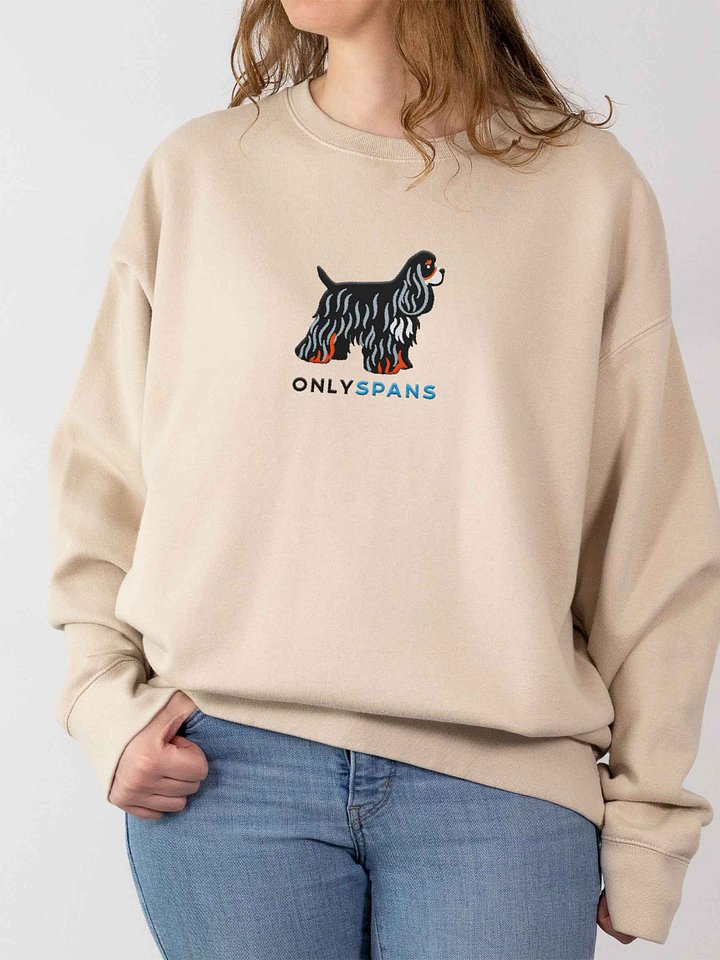 Only Spans Sweatshirt (Embroidered) of an American Cocker Spaniel(Tricolor) product image (2)