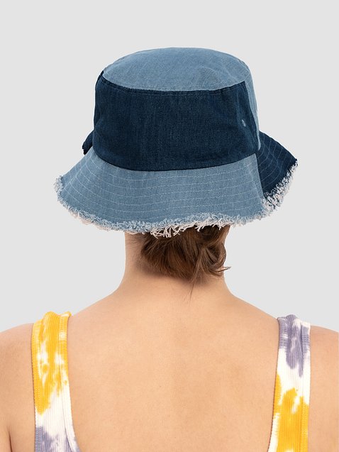 Photo showing Capstone Distressed Denim Bucket Hat
