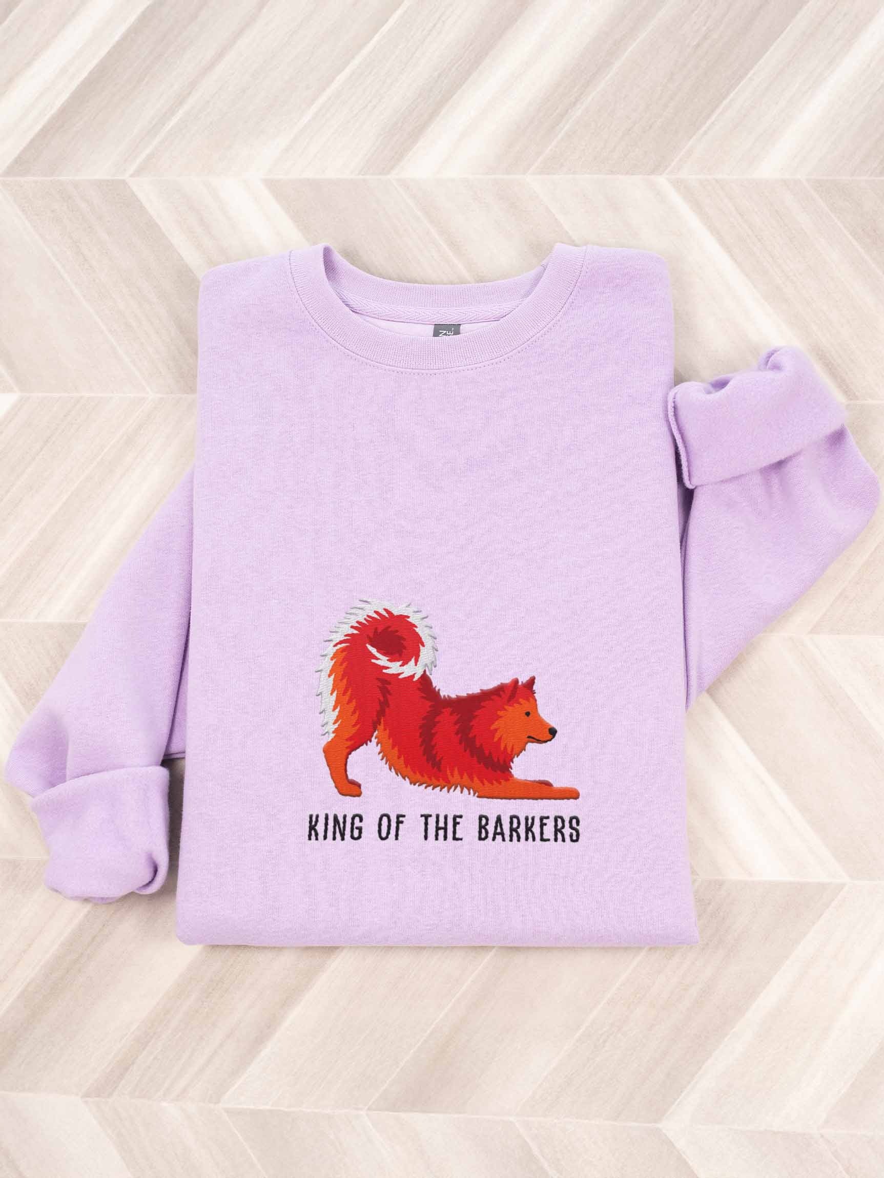 King of the Barkers Sweatshirt (Embroidered) of a Finnish Spitz(Red) product image (1)