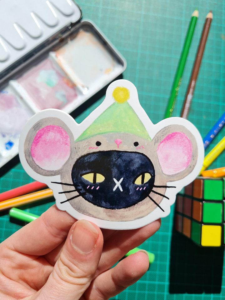 Cat Mouse Costume Vinyl Sticker product image (1)