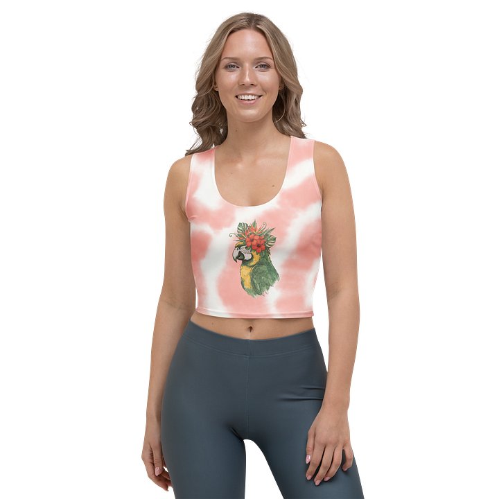 Flower-Crowned Bird Pink Spiral Crop Top product image (1)