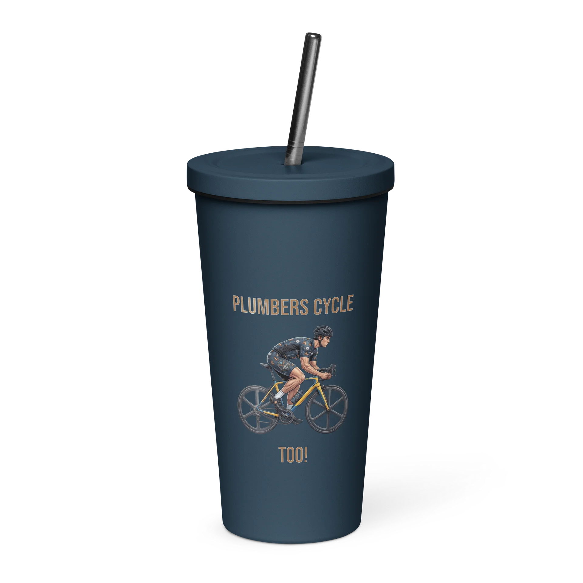 Plumber Athlete Tumbler with Straw | Mens Cycling Edition product image (9)