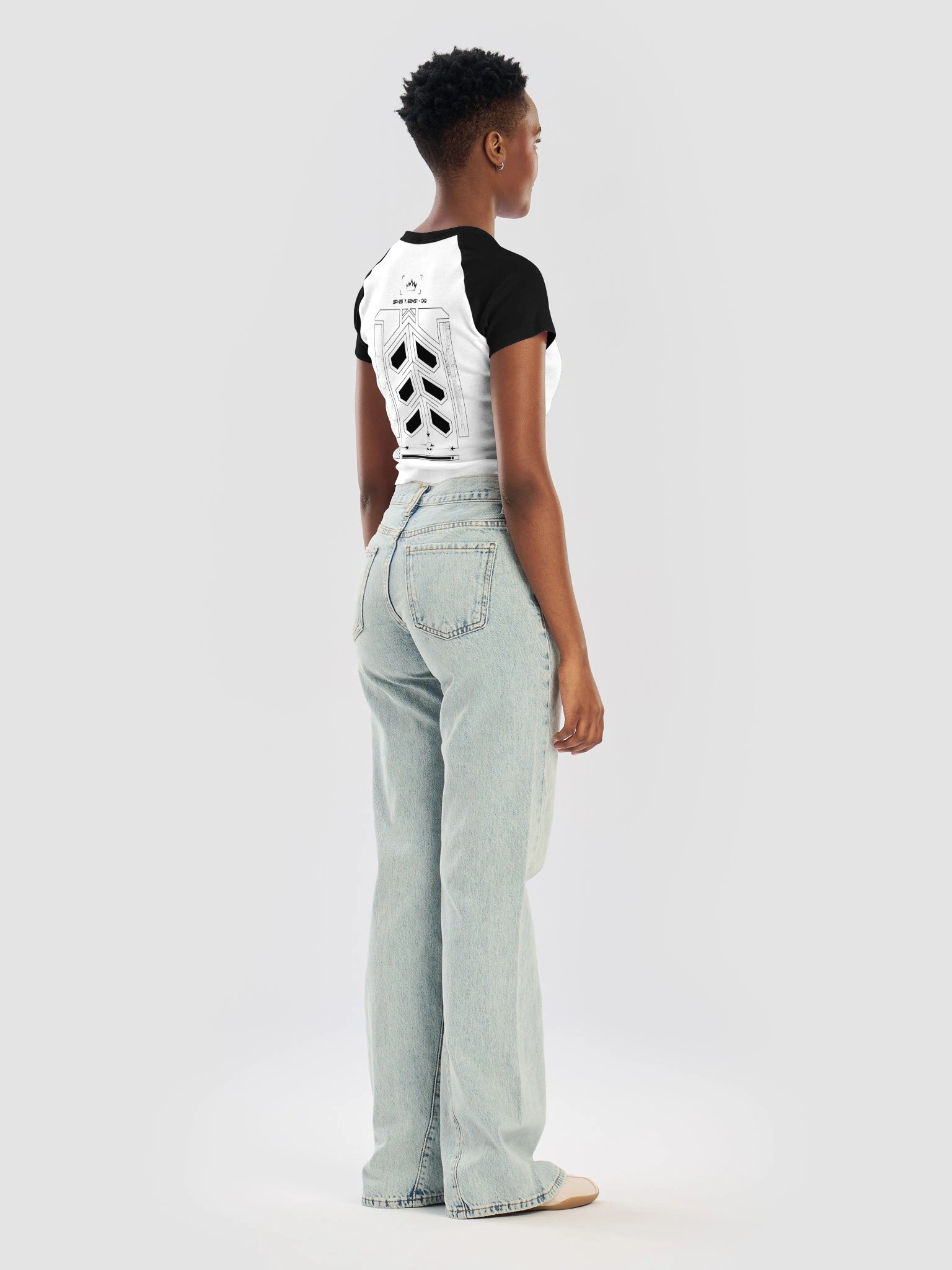 SR25 Grid Raglan Baby Tee product image (6)
