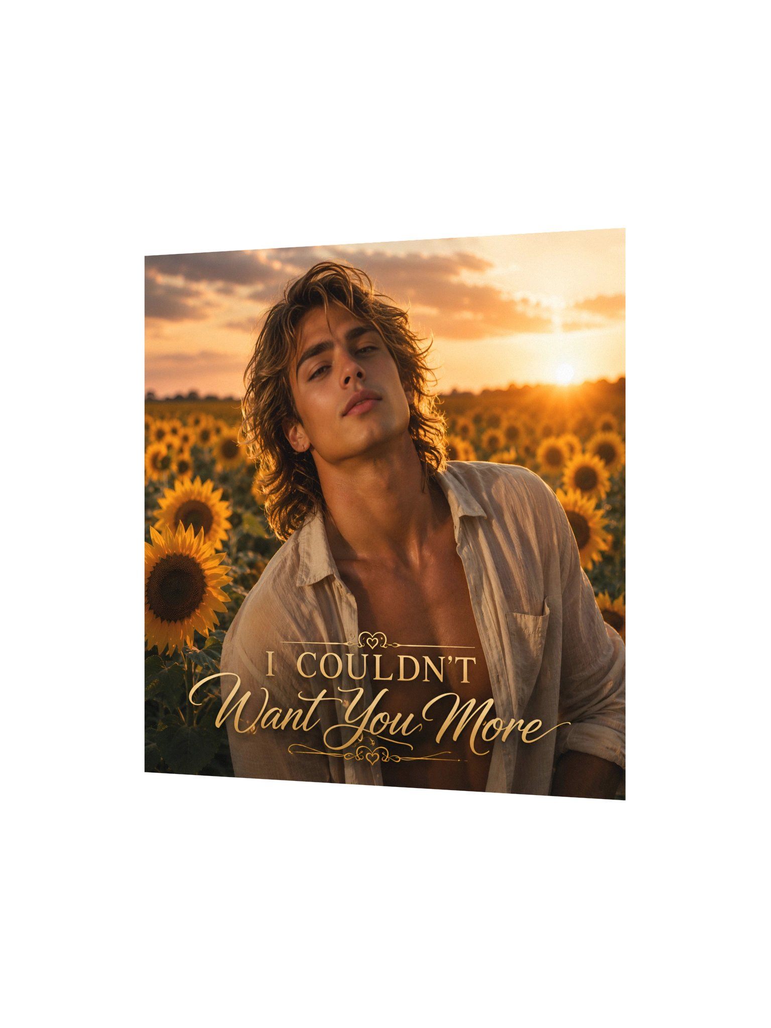 I Couldn't Want You More Romantic Poster | Sunflower Sunset Love Art product image (2)