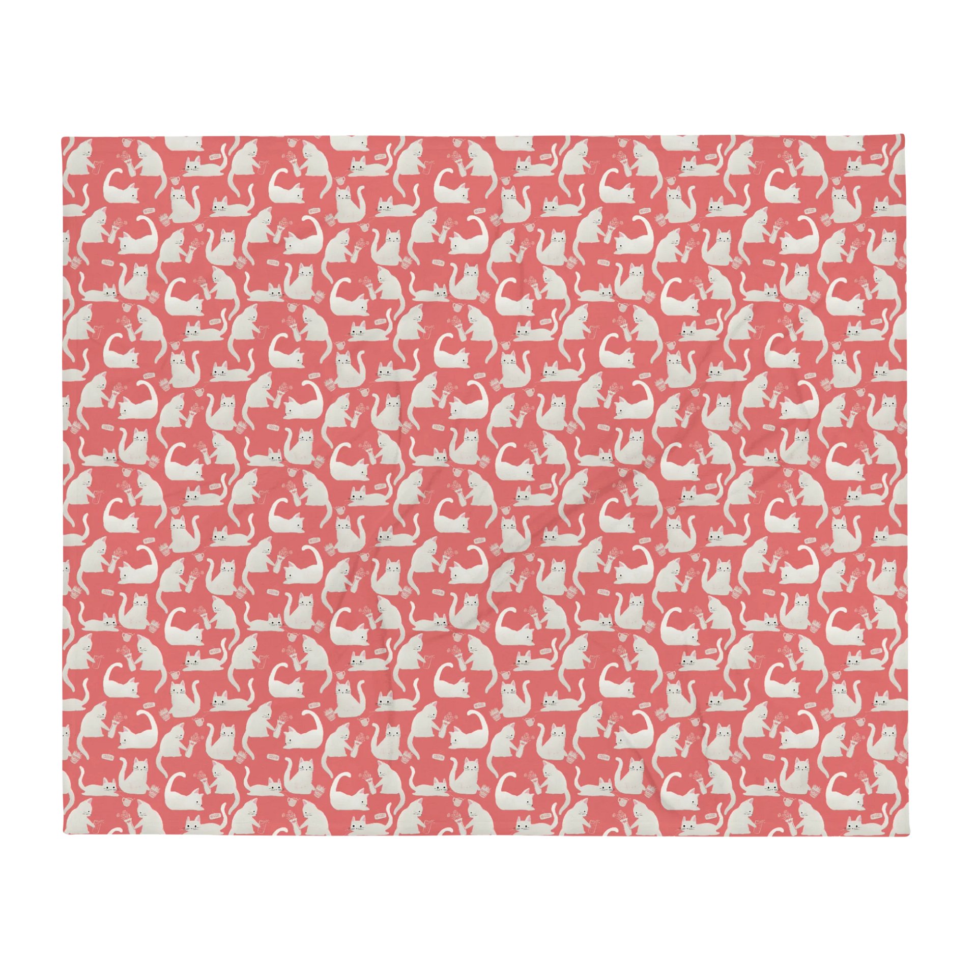 Bad Cats Knocking Stuff Over Throw Blanket, Pink product image (2)