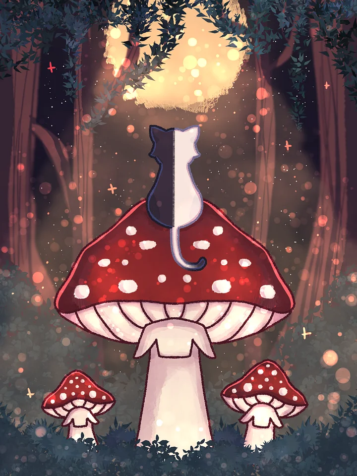 Cat On Mushroom Postcard product image (1)